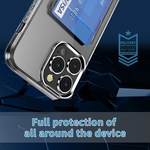 Funda de acrílico duro 2 en 1 a prueba de golpes, protector de TPU con tarjetero para <span class=keywords><strong>iPhone</strong></span> 11 <span class=keywords><strong>12</strong></span> 13 14 Pro Max - Product Image 5