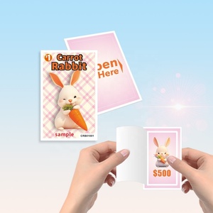 Cute Rabbit Design Sample Cheap Wholesale Quick Custom Pull Tabs Lottery Tickets with High Security Variable Data Printing - Product Image 1