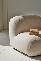 wohnzimmermöbel geometrischer wabi-sabi schafwolle stoff modern freizeit freizeit sofa stuhl beige sofa weiß einzel-sofa-stuhl