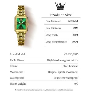 Women's <b>Gold</b> <b>Rectangle</b> <b>Watch</b> Green Dial Rhinestone Bezel Analog Quartz Date Deployment Clasp 30mm 9995 - Product Image 6