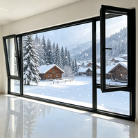 Ventana Abatible Moderna de Aluminio con Doble Acristalamiento, Vidrio Bajo Emisivo y Vidrio Templado