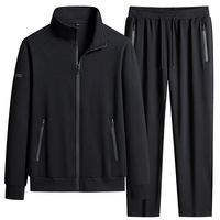 Ensemble de survêtement PASUXI pour homme, grande taille, automne, respirant, séchage rapide, léger, en élasthanne/coton, veste zippée, jogging, pyjama, fermeture éclair