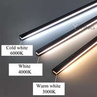 Mini profilés LED ultra-minces en aluminium pour éclairage encastré invisible avec diffuseur laiteux pour armoires, étagères et panneaux