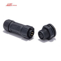 Connecteur de panneau AC/DC étanche IP68 à 4 broches, monté sur panneau, femelle M12, 110V 10A LLT