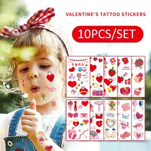 Tatuaggi temporanei adesivi personalizzati di san valentino per il viso del corpo