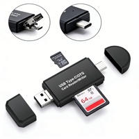 Adaptador Hub USB3.0, Lector de Tarjetas Micro TF OTG, Lector de Tarjetas de Memoria 5 en 1, Lector de Tarjetas Multifunción SD, SDHC, TF, MMC