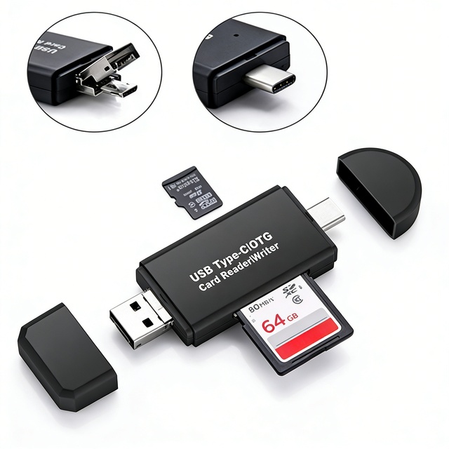 USB3.0 Hub Adapter Micro Tf Card OTG Card Reader 5-in-1 Memory Card Reader Multi-function SD, SDHC, TF, MMC Card Reader