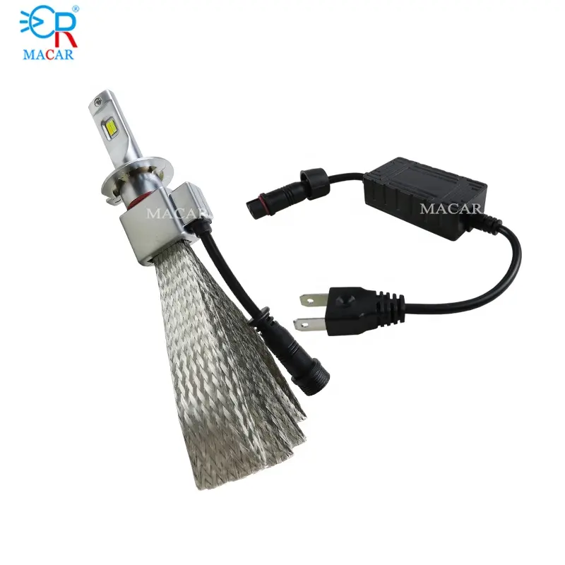 MACAR Car Tricolor 3Color LED Headlight T10 H1 H4 H7 H11 80W 8000LM 3000K 4300K 6000K Yellow White Dual Two Color LED Bulbs