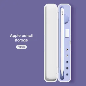 VASTSUN Kotak Penyimpanan Portabel Wadah Penutup Plastik Abs Casing Pembawa untuk Apple Pencil 1/2