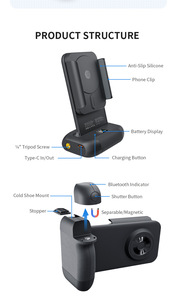 Điện Thoại Di Động Nhiếp Ảnh Trợ Lý Cầm Tay Máy Ảnh Cho <span class=keywords><strong>Bluetooth</strong></span> Điều Khiển Từ Xa Selfie Công Cụ 15W Không Dây Nhanh Chóng Sạc Có Thể Gập Lại - Product Image 6