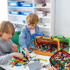 Cổ Điển Gạch Xây Dựng Thiết Lập Lưu Trữ Túi Tái Sử Dụng Đồ Chơi Tổ Chức Túi Du Lịch Trường Hợp Với Xử Lý Di Động - Product Image 3