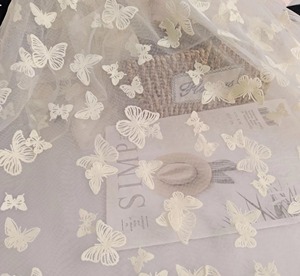 Bướm đổ xô vải Flock in lưới vải sân khấu trang phục trang trí đám cưới phong cách retro phụ kiện may mặc váy - Product Image 5