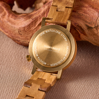 Jam Tangan Wanita Mewah 2026 dengan Gerakan Quartz Miyota, Tali Kayu Zaitun, Gaya Bisnis Fashion, Warna Biru Kecil dengan Dial Penunjuk.