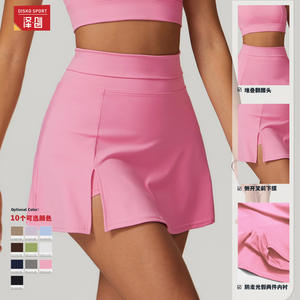 Falda Deportiva Mini de Cintura Alta para Mujer Disko Sport, Color Sólido, para Yoga, Running, Fitness, Tenis, Antiexposición, BDQ6358 - Product Image 1
