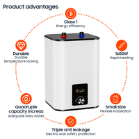 Chauffe-Eau Électrique pour Évier de 6L, 10L, 15L, Stérilisateur à Chaleur, Ballon d'Eau Chaude pour Cuisine et Salle de Bain