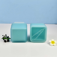 Pot carré en plastique PP à large ouverture de 300 g/300 ml pour démaquillant, acide salicylique et cotons démaquillants