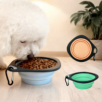 Gamelle pliable en plastique pour chiens et chats – Bol portable pour l'alimentation et l'eau en extérieur avec mousqueton – Fournitures transfrontalières pour animaux de compagnie