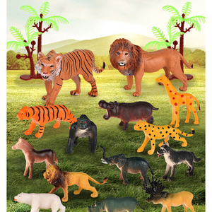 Ressources d'apprentissage PVC Simulation solide modèle en plastique Lion girafe animaux sauvages jouets Zoo petite ferme animaux modèle Figurines jouets - Product Image 5