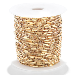 Cadena de Acero Inoxidable Dorada H1185 con Patrón Ovalado en Espiral, Componentes para Joyería DIY - Product Image 1