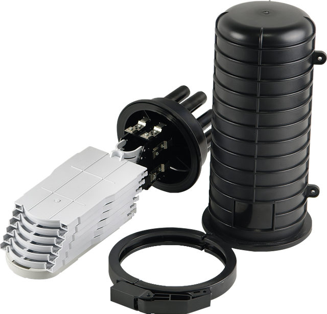 Vertical Cap Type Fiber Optic Splice Closure 1in6out Anti UV Waterproof Fiber Cable Splice Box Pole Mount Optical Junction Case