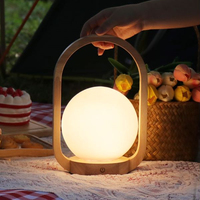 Lampe de nuit portable à LED rechargeable 2000mAh, dôme en verre de lanterne, décoration sans fil, usine BSCI