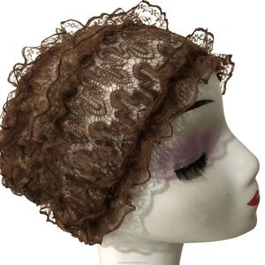 Gorro de encaje para mujer con lazo, sin ala, con cordón ajustable, transpirable, ecológico, adecuado para pacientes con cáncer - Product Image 3