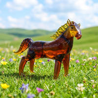 Ornement de bureau coloré fait main en verre borosilicate soufflé, figurines des 12 animaux du zodiaque chinois pour la décoration intérieure