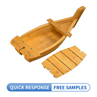 Bateau à sushi en bambou écologique de style japonais de luxe pour restaurants, bars à sushi et divertissements à domicile