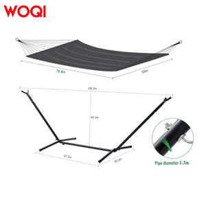 Hamac de camping Woqi avec structure en acier, portable, réglable, double, en toile de coton, avec support en corde - Product Image 2