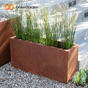 Grandes jardinières en acier corten pour jardin et balcon - Design minimaliste résistant à la corrosion, couleur personnalisée, respectueux de l'environnement - Product Image 2