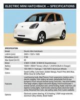 ESUN 2026 Mini Véhicule Électrique à Quatre Roues 5 Places 4 Portes Batterie EV 60V Commuter Domestique Autonomie 101-200km Moteur Brushless 7500W
