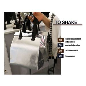 Bolsa Térmica Plateada Desechable de Aluminio para Llevar Comida y Bebidas Frías/Calientes, Ideal para Café y Reparto a Domicilio - Product Image 2