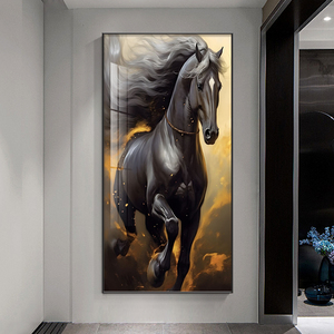 Quadro Decorativo da Ingresso Cavallo Moderno Lusso Leggero Dipinto da Appendere Atmosfera di Alta Classe Pittura in Porcellana Cristallina - Product Image 6