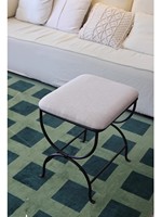 Loft industriel rectangulaire maquillage vanité velours repose-pieds tabouret pouf pour pouf canapé tabouret avec pieds en acier noir