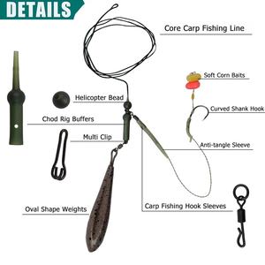 Aparejo de pesca de carpa, aparejo de helicóptero, aparejo de <span class=keywords><strong>Dropshot</strong></span>, peso, aparejo inferior, línea trenzada, anzuelo de cebo de maíz para tenca cruciana, besugo - Product Image 2