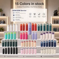 Bouteille d'eau sport isotherme en acier inoxydable avec logo personnalisé, 19oz, 24oz, 32oz, double ouverture, idéale pour les enfants et les voyages, garde au chaud