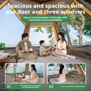 Outdoor Camping Aufblasbares Zelt - Automatisch Aufblasbar Regen-/Sonnenschutz Faltbar Tragbar 2-4 Personen Oxford-Gewebe - Product Image 4