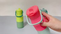 Nouveau Style 650ml Thermos Bouteille D'eau 304 Double Paroi En Acier Inoxydable Tasse Isolée avec Poignée Couvercle