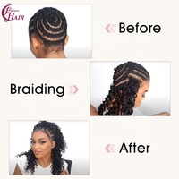 FH en stock – Extensions de cheveux humains au crochet, tresses pré-bouclées, ondulées, 14-24 pouces, effet miracle, pour tressage au crochet