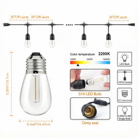 Guirlandes lumineuses LED S14 haute tension imperméables pour intérieur et extérieur, décorations de Noël pour la cour, le jardin et l'hôtel