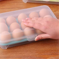 Boîte de rangement portable populaire pour œufs, en plastique anti-casse, support à 15 œufs, boîte à œufs en plastique anti-collision pour cuisine