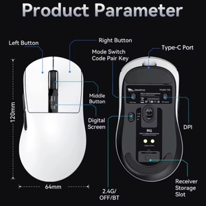 2025 חם מכירה אלחוטית עכבר נטענת Rgb 2.4g אלחוטי טלפון נייד שותקת עכבר גיימר למחשב - Product Image 6
