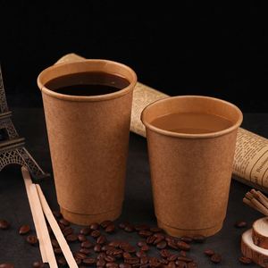 7 gobelets à café jetables en papier blanc de 12 oz pour boissons chaudes, avec couvercle noir en forme de dôme et manchon en kraft, format petit et grand, en rouleau - Product Image 2