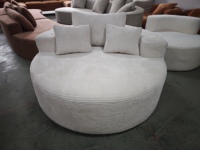 Ensemble de fauteuils sectionnels modernes en velours côtelé blanc, ultra-doux, avec coussins assortis, tissu côtelé doux, design durable, pour salon