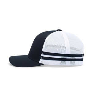 Casquette de camionneur vintage à 6 panneaux bicolore personnalisable en gros avec bandes latérales pour broderie et logo en patch - Product Image 3