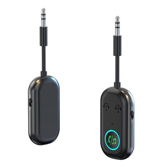 Portable Bluetooth 5.3 Audio Receiver Adapter Voice Assistant Car's Hands-Free Stereo Receiver and Transmitter AUX Connection