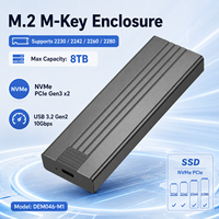 Carcasa para SSD NVMe M.2 sin Herramientas, 10 Gbps USB 3.2 Gen2, Aluminio, 2230/2242/2260/2280, Estuche Portátil para Disco Duro Externo