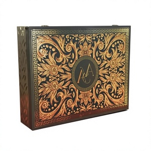Handcrafted Solid Wood Polished Storage <b>Gift</b> <b>Box</b> Scodix Digital Print Series 18x10 Inch 16 Cavity 4 Jars Animal Theme Handmade - Product Image 1