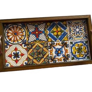 ถาดไม้วอลนัททันสมัยพร้อมหูจับ ถาดเสิร์ฟสำหรับตกแต่งห้องนั่งเล่น ของขวัญตกแต่งบ้าน งานฝีมือ MS แพ็คเกจหลายชิ้น - Product Image 2