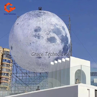 Lune gonflable géante avec lumière LED Ballon gonflable Planètes Lune Terre pour affichage extérieur